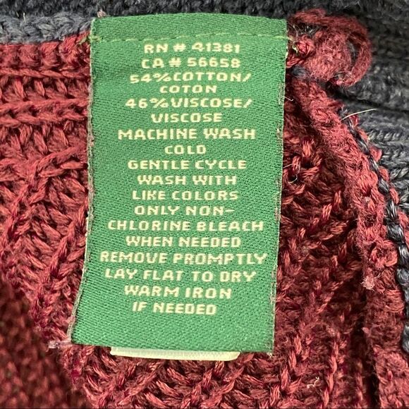 Lauren RL navy Maroon colorblock slouchy sweater - Picture 6 of 6